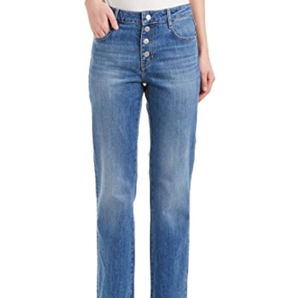 Maje Pory Button Fly Straight Leg Jean